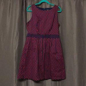 The Limited red & blue polka dot dress